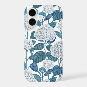 White hydrangea watercolor iPhone 17 case