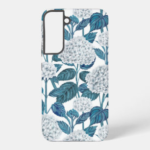 White hydrangea watercolor samsung galaxy s22+ case