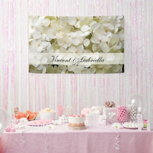 White Hydrangea Wedding Banner