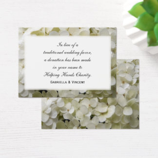 White Hydrangea Wedding Charity Favors