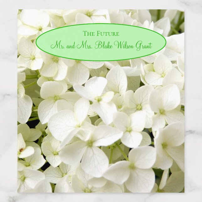 White Hydrangea Wedding Envelope Liner (Design)