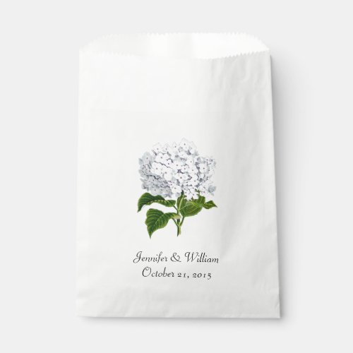 White Hydrangea Wedding Favor Bag