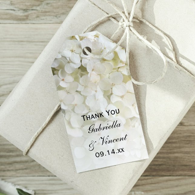 White Hydrangea Wedding Favor Tags (Creator Uploaded)
