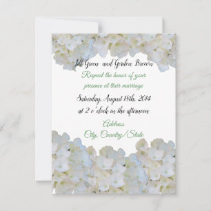 White Hydrangea Wedding Invitation