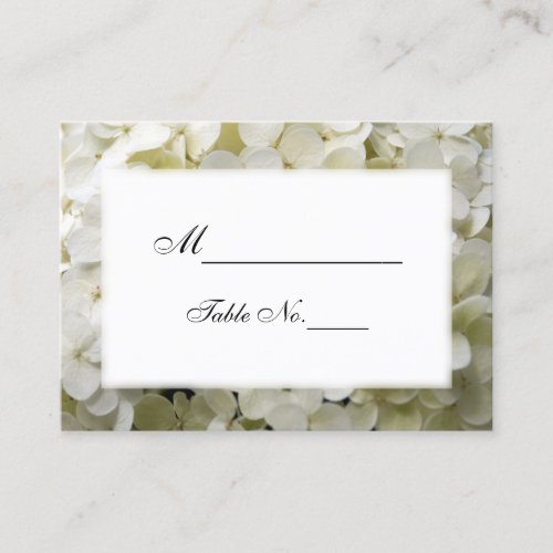 White Hydrangea Wedding Place Card Business Cards
