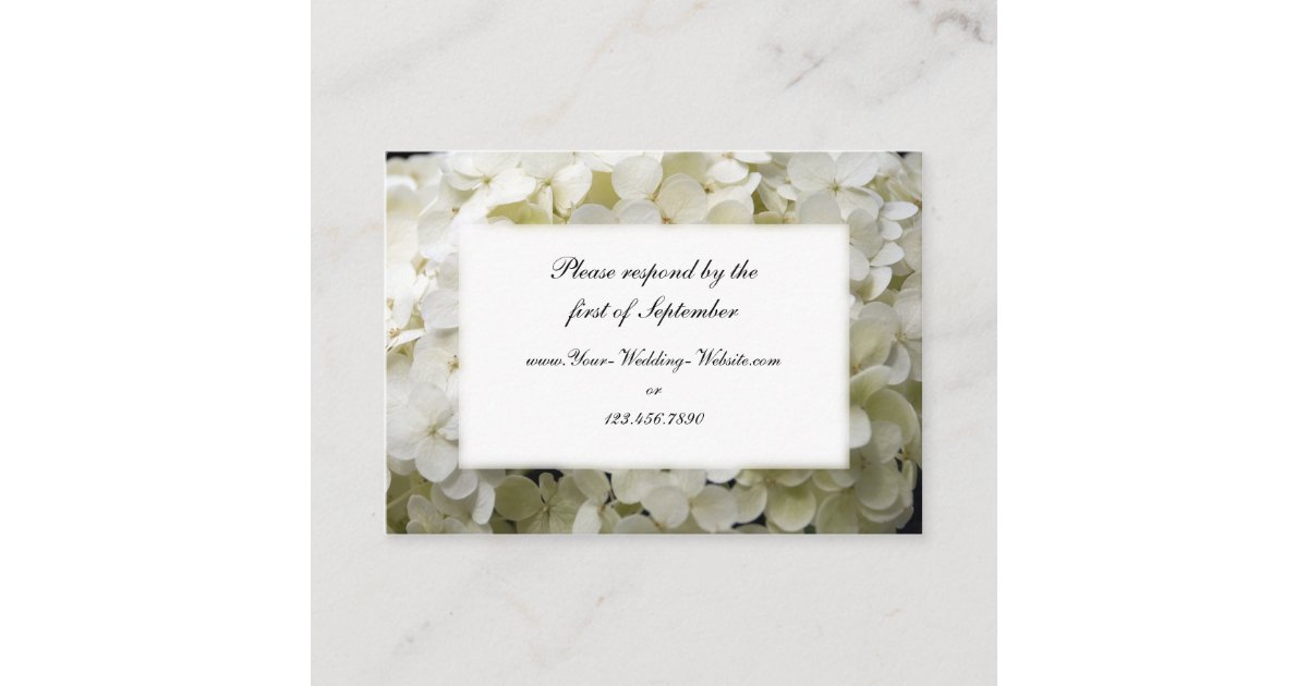 QR Code Hydrangea Ginger Jar Crest Wedding RSVP Enclosure Card