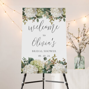White Hydrangeas Elegant Bridal Shower Foam Board