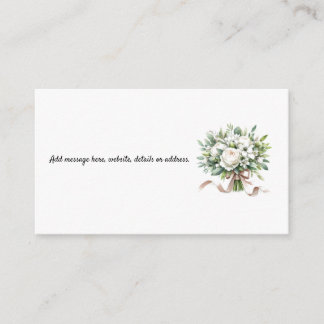 White Hydrangeas Floral Bouquet Enclosure Card