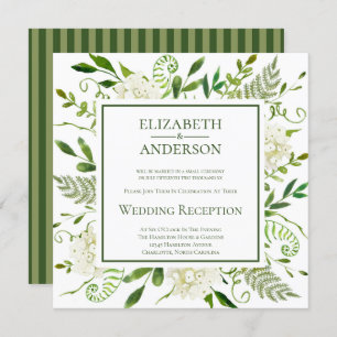 White Hydrangeas Floral Wedding Reception Invitation