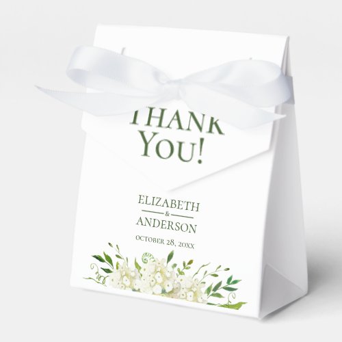 White Hydrangeas Floral Wedding Thank You Favor Boxes