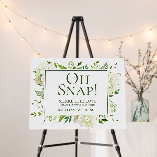 White Hydrangeas Oh Snap Photo Sharing Foam Board