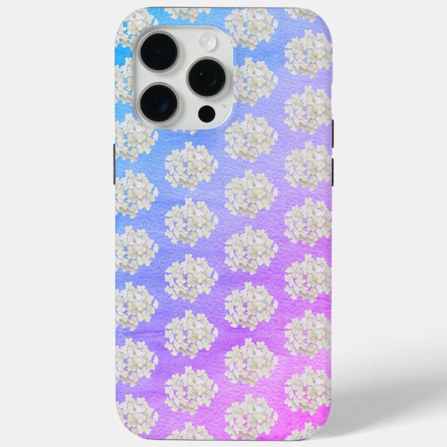 White Hydrangeas On Gradient Watercolor  Case-Mate iPhone Case (Back)