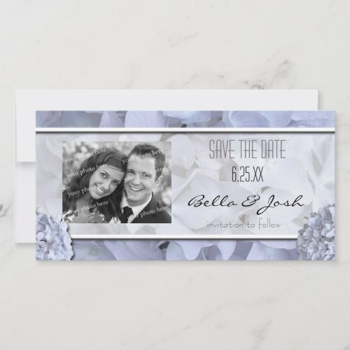 White Hydrangeas Save the Date Photo Card