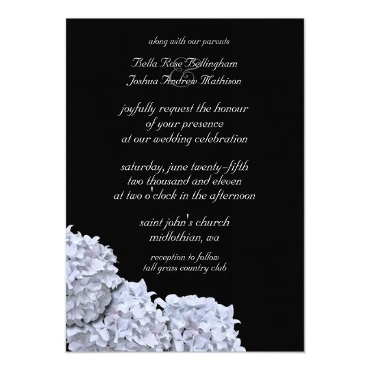 White Hydrangeas Wedding Invitation | Zazzle.com