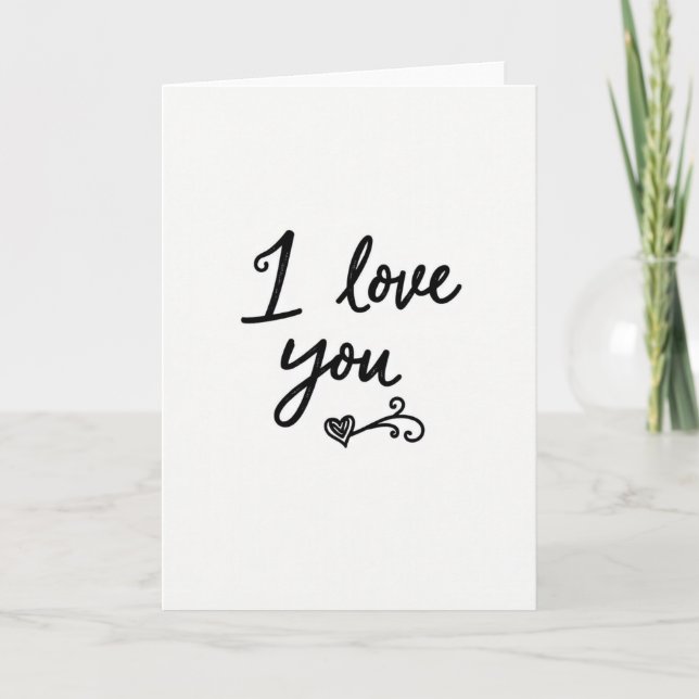 White I Love You Card (Front)