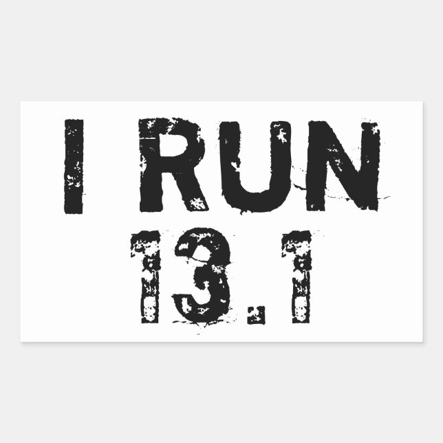 White I Run 13.1 Sticker (Front)