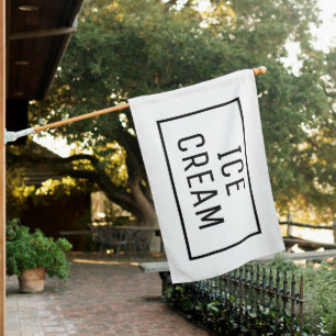 WHITE ICE CREAM SIGN FLAG