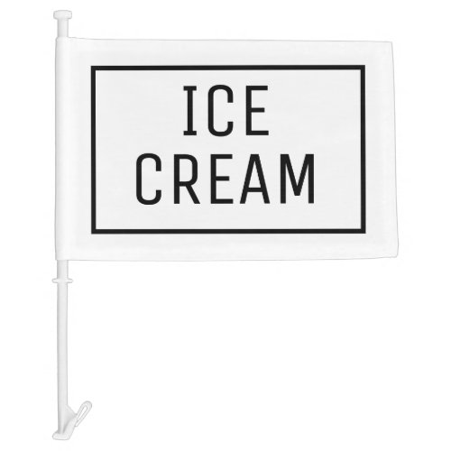 WHITE ICE CREAM SIGN FLAG