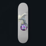 White Ice Dragon with Magical Sphere Skateboard<br><div class="desc">This design may be personalized by choosing the customize option to add text or make other changes. If this product has the option to transfer the design to another item, please make sure to adjust the design to fit if needed. Contact me at colorflowcreations@gmail.com if you wish to have this...</div>