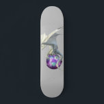 White Ice Dragon with Magical Sphere Skateboard<br><div class="desc">This design may be personalized by choosing the customize option to add text or make other changes. If this product has the option to transfer the design to another item, please make sure to adjust the design to fit if needed. Contact me at colorflowcreations@gmail.com if you wish to have this...</div>
