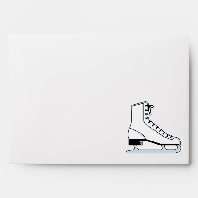 white ice skate vector graphic envelope (Front)
