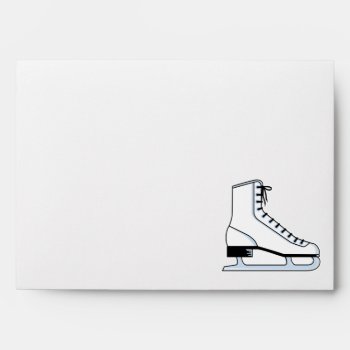 White Ice Skate Vector Graphic Envelope by sports_shop at Zazzle