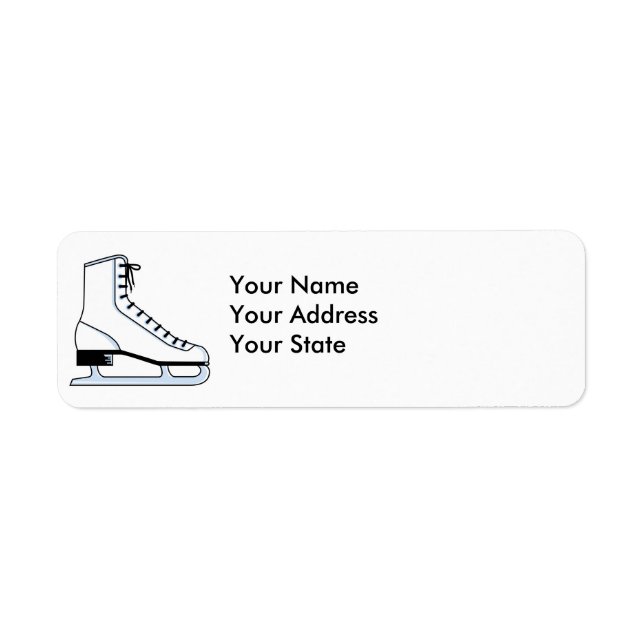 white ice skate vector graphic label (Front)
