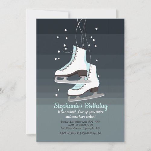 White Ice Skates Invitation