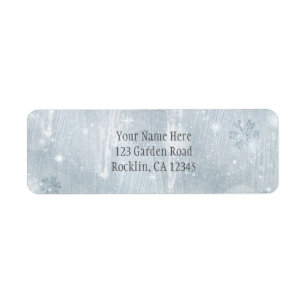 White Ice Snowflakes Winter Wonderland Invitation Label