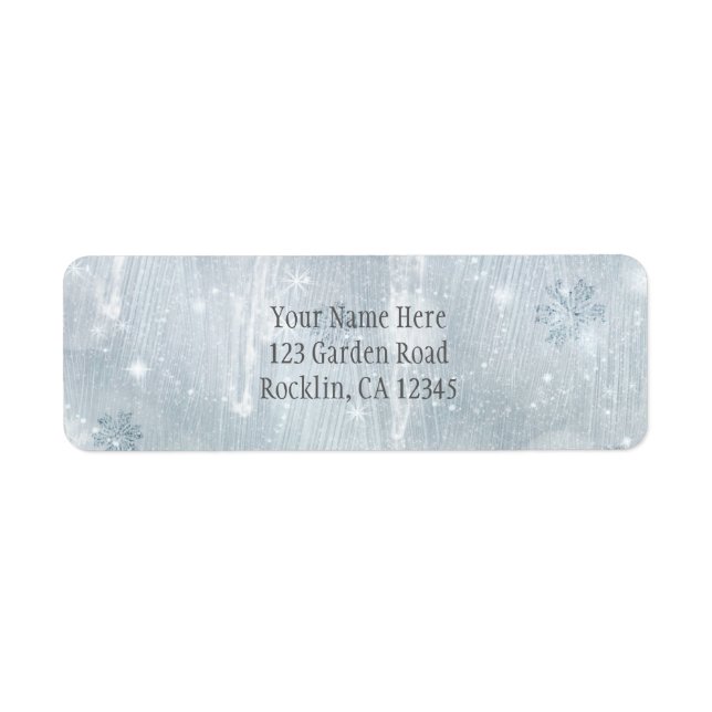 White Ice Snowflakes Winter Wonderland Invitation Label (Front)