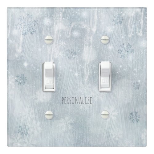 White Ice Snowflakes Winter Wonderland Light Switch Cover