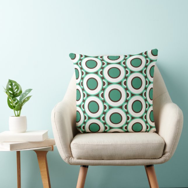 White Iced Donut With Mint Chocolate Tracks Throw Pillow (Chair)