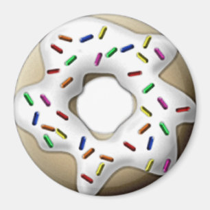 White Iced Doughnut Magnet