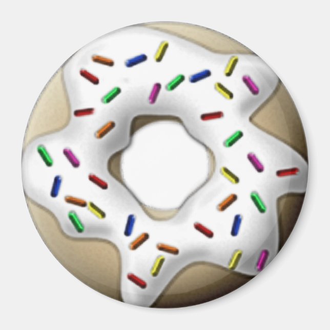 White Iced Doughnut Magnet (Front)