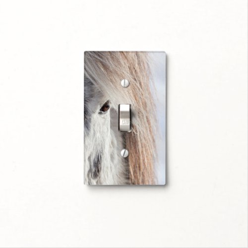 White Icelandic Horse face Iceland Light Switch Cover