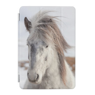 White Icelandic Horse Headshot iPad Mini Cover