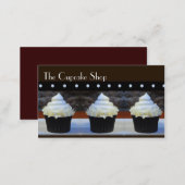White Icing Cupcakes on Brown Business Cards (Front/Back)