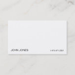 White Ii Business Card at Zazzle