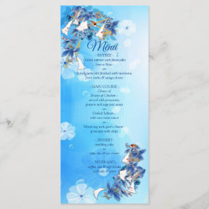 White Illustrated Watercolor Moonflower  Menu