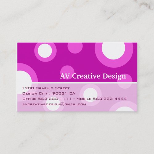 White in Purple - Customized Business Card