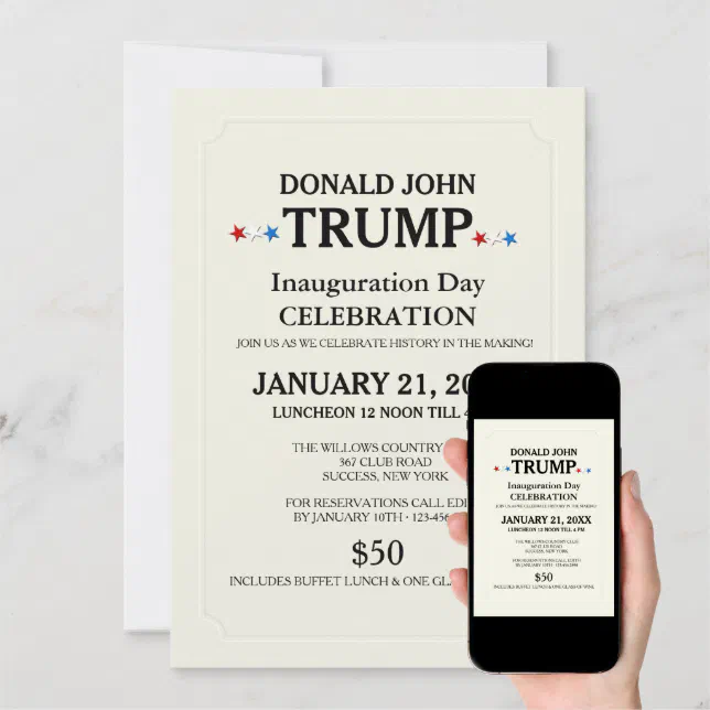 White Inauguration Invitation | Zazzle
