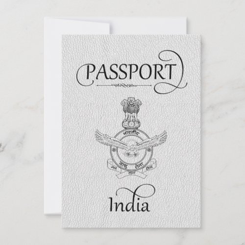 White India Passport Save the Date Card