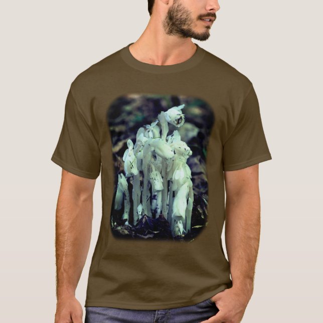 White Indian Pipe Wildflower Nature  T-Shirt (Front)