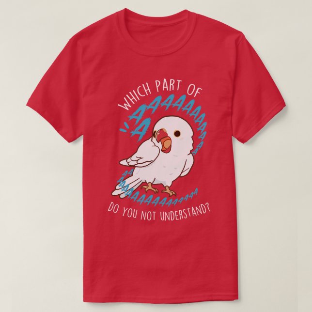 White Indian Ringneck Parrot Aaaa T-Shirt (Design Front)