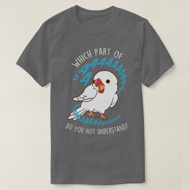 White Indian Ringneck Parrot Aaaa T-Shirt (Design Front)