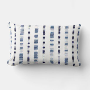 White Indigo Blue Lumbar Pillow