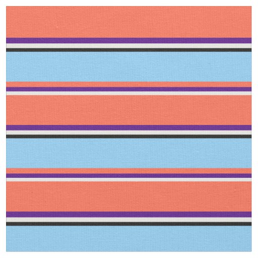 White, Indigo, Red, Light Sky Blue, and Black Fabric