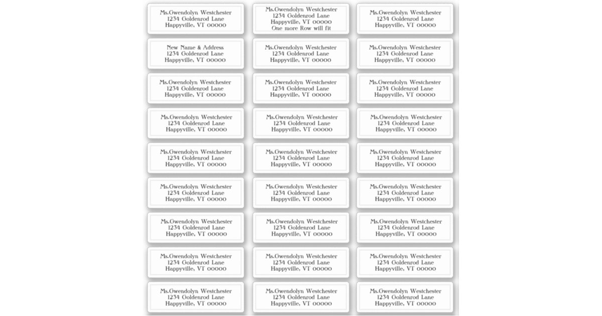 White Individual Mailing Address Labels Zazzle