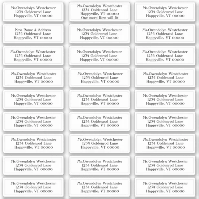 White Individual Mailing Address Labels Zazzle