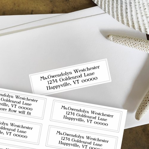 White Individual Mailing Address Labels
